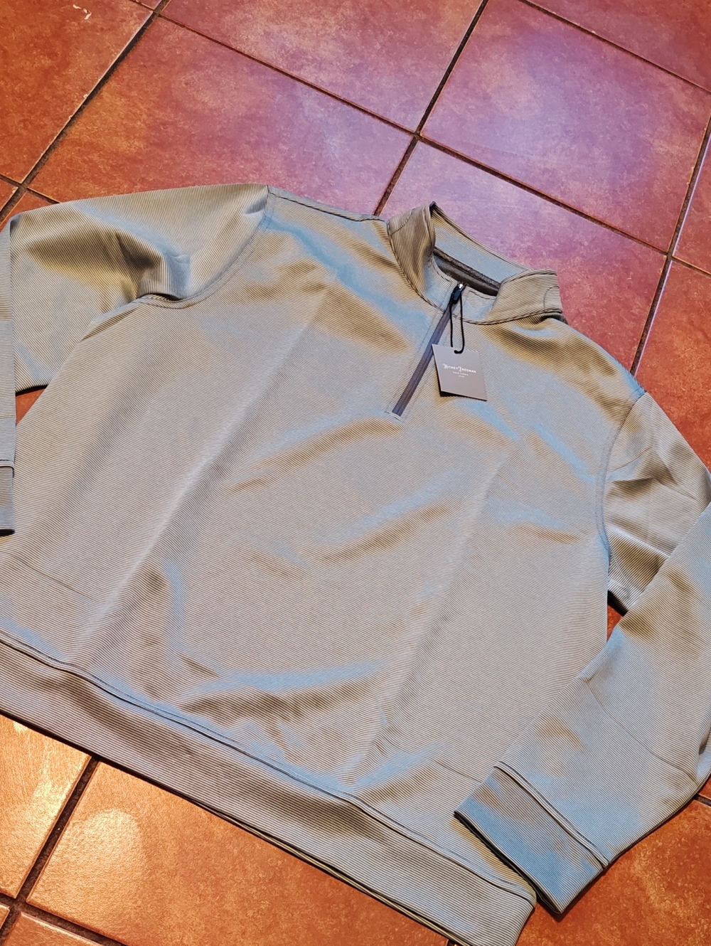 Hickey Freeman Men's Light Blue Quarter-Zip Sweater